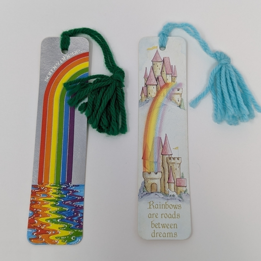 Vintage Rainbow Bookmark Set Sunshine Thoughts Antioch Castle 1980s Yarn